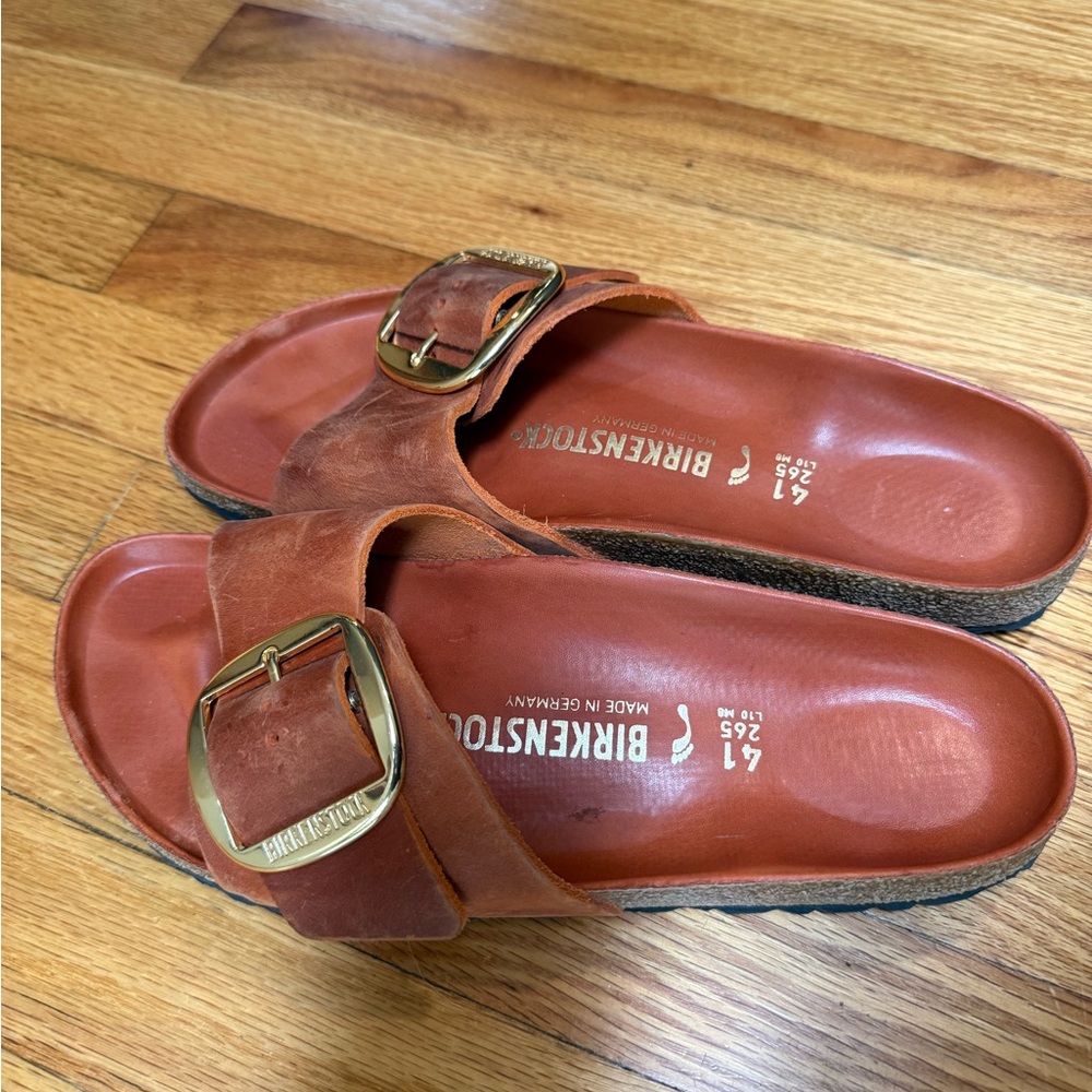 Birkenstock Madrid Big Buckle in Cognac Oiled Leather EU -41